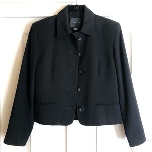 The Limited Cropped Wool Black Blazer